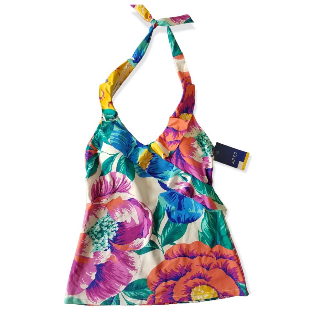 💖💖NWT APT. 9 RUFFLE/FLORAL TANKINI TOP (S)